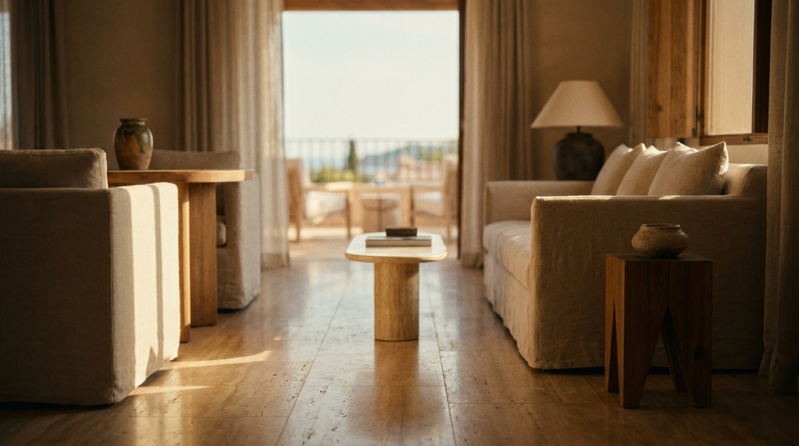Cinematic still from the VISION hotel and resort showreel